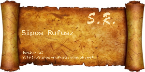 Sipos Rufusz névjegykártya